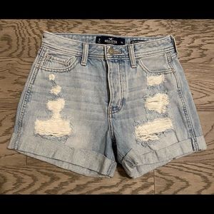 Hollister High-Rise Boyfriend Distressed Shorts